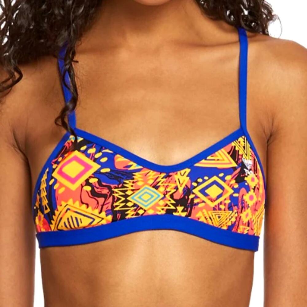 TYR DuraFast One SANTA ANA Mojave Tieback Swim Top Blue Coral - Small 4-6